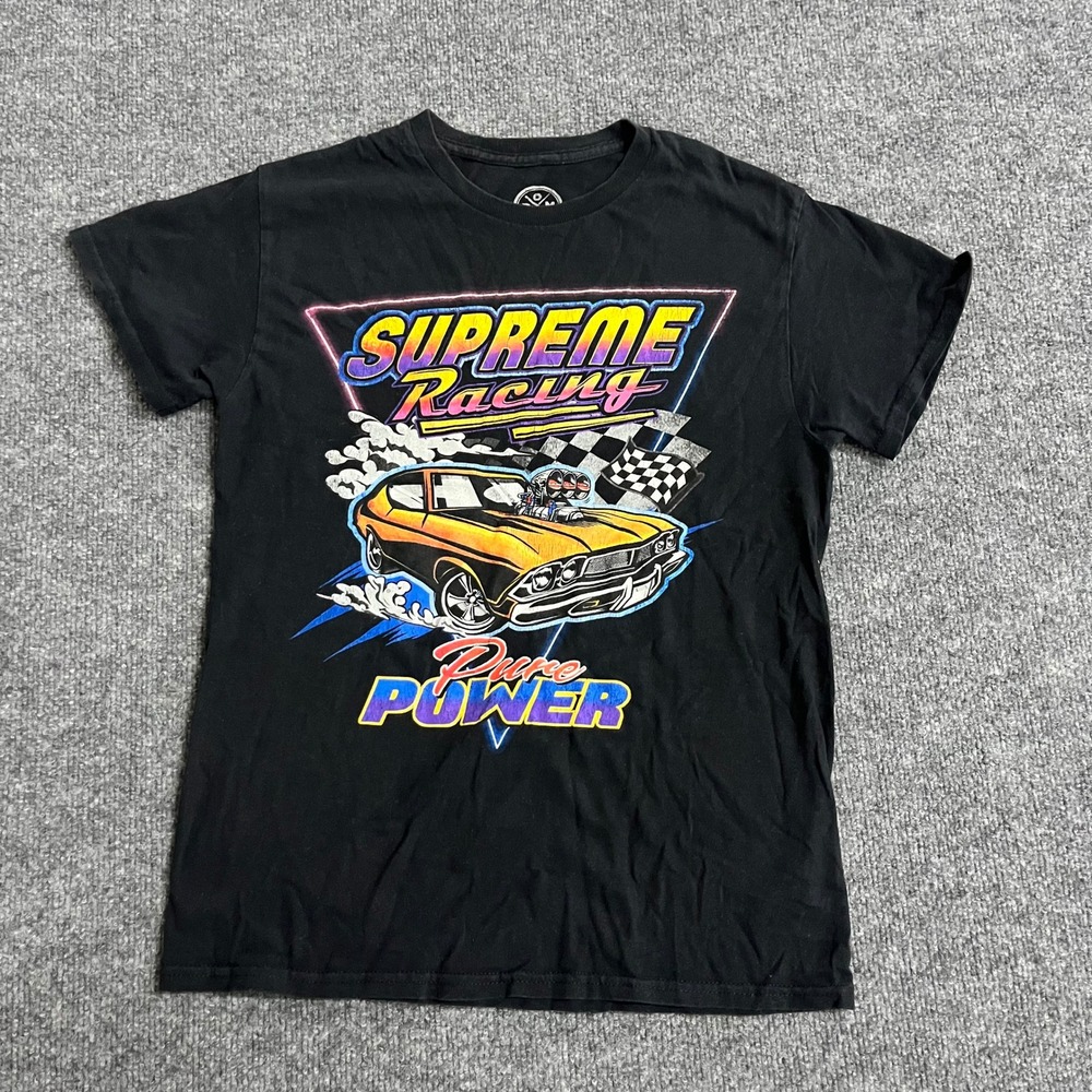 DOM T-Shirt Mens Size S Black Supreme Racing Pure Power Graphic Retro Cotton Tee